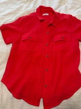 UNTUCKit Red Short-Sleeve Button-Down Shirt